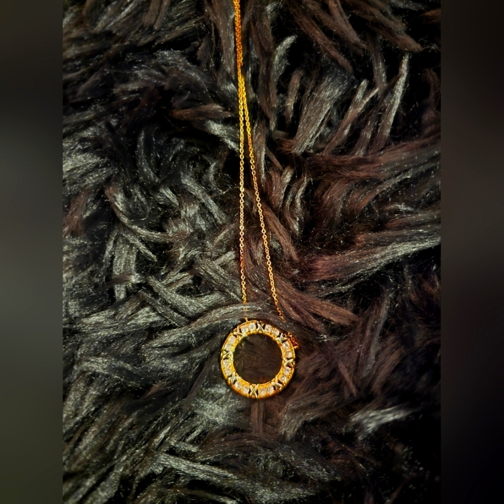 21kgp Dubai Elegant Gold Circle Pendant Necklace
